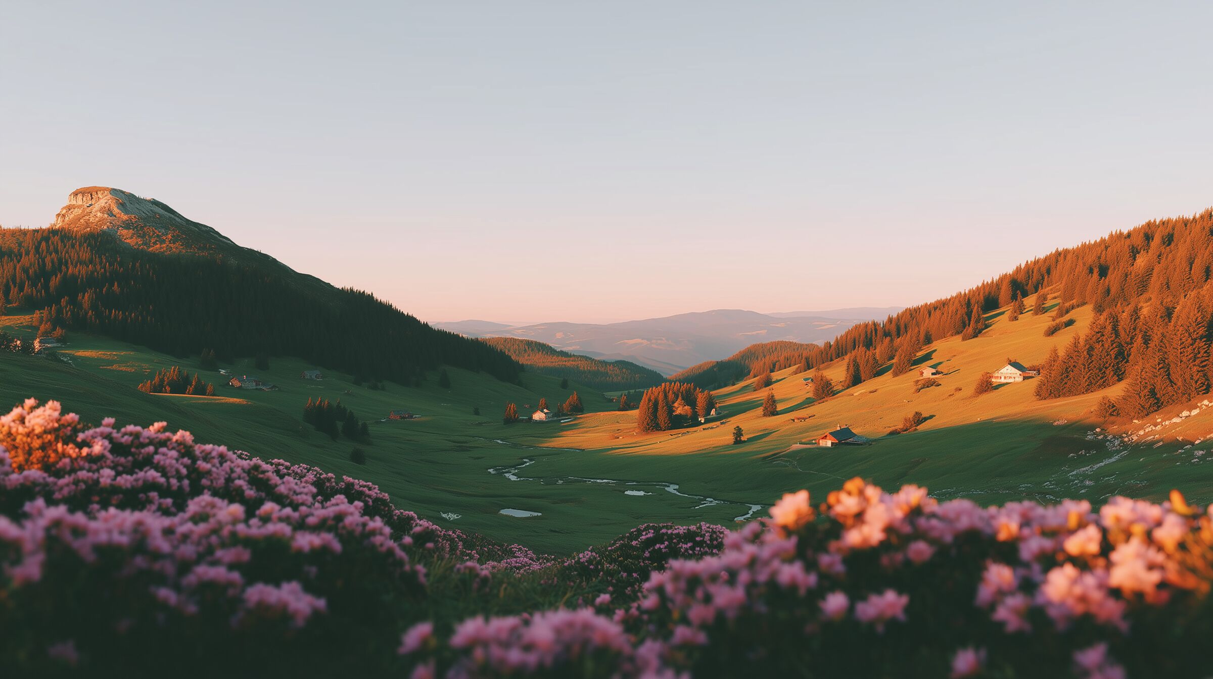 Golden valley landscape